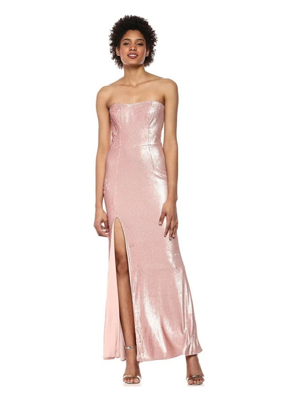 NWT Dress the Population Sequin Maxi Gown Dress Strapless Size M